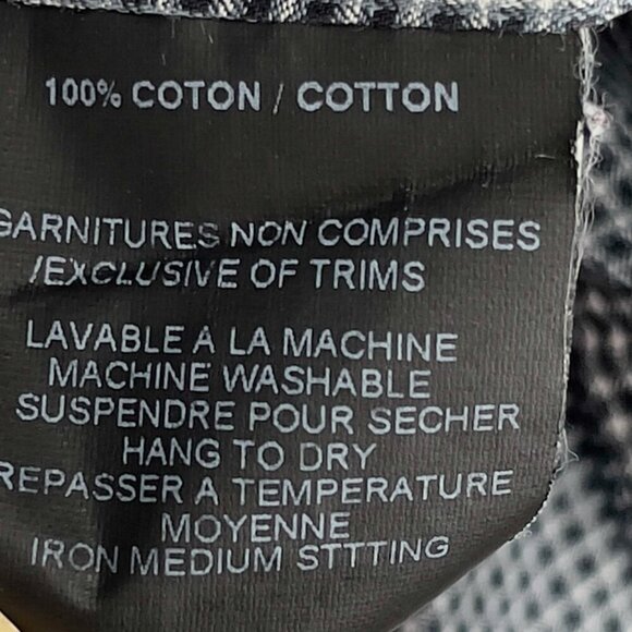 PHILIPPE DUBUC 100% Cotton Hidden buttons Checked Black & White Shirt - Picture 8 of 9